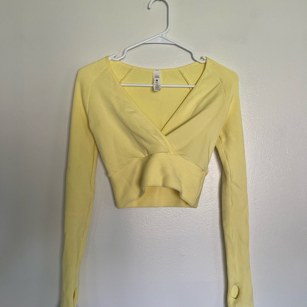 Balance Athletica Light Yellow Wrap Blouse